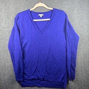 GAP Designed & Crafted Sweater‎ Woman M Merino Wool Pullover Royal Blue Paradise